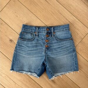 Madewell button front high rise denim shorts